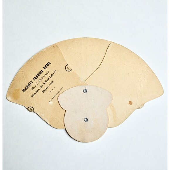 Vintage Funeral Home Last Supper Expandable Hand Fan Cardboard Paper - Picture 4 of 5